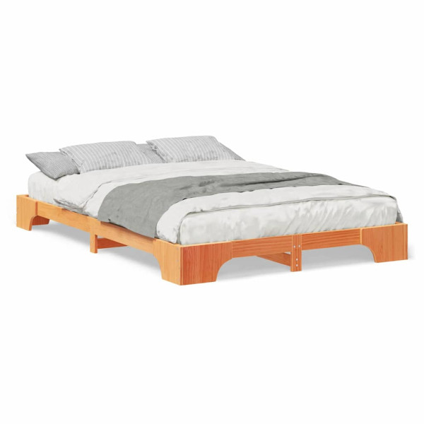 Estructura de cama Marrón 140 x 210 cm Madera M 4