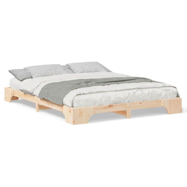 Estrutura de cama de chão Castanho 160 x 210 cm madeira M 4