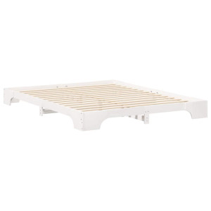 Estrutura de cama de chão Branco 160 x 210 cm madeira H