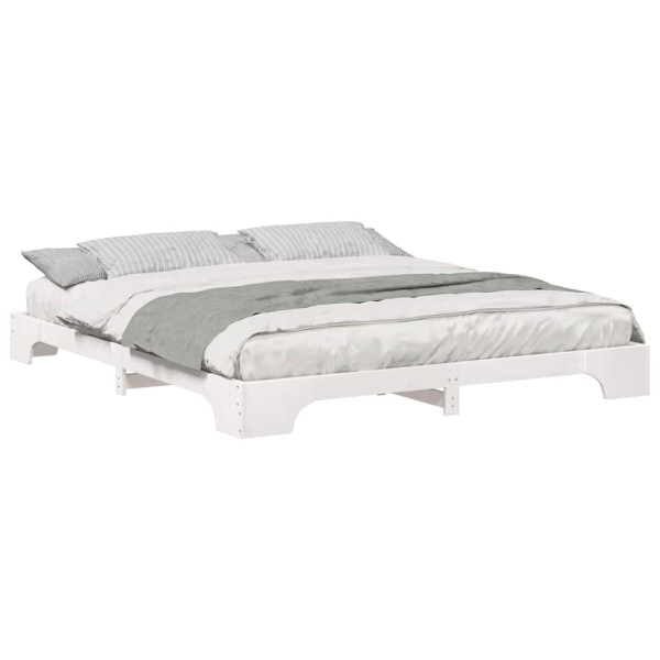 Estrutura de cama de chão Branco 200 x 210 cm madeira M 3