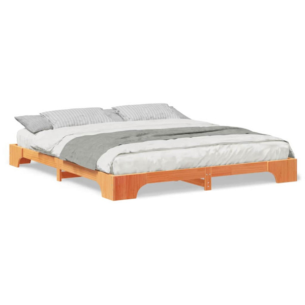 Estrutura de cama de chão Castanho 200 x 210 cm madeira M 4