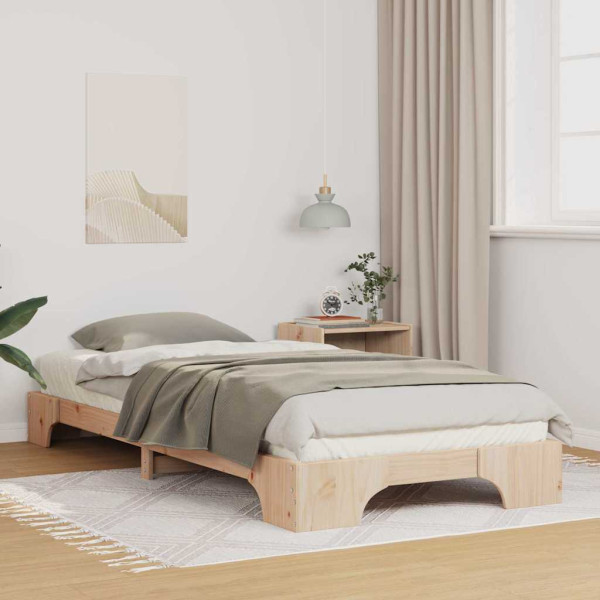 Estructura de cama Marrón 80 x 220 cm Madera maciza de pino D