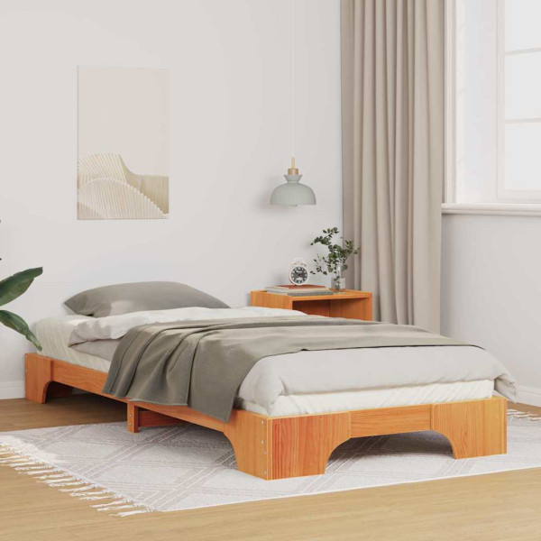 Estructura de cama con almacenamiento Marrón 80 x 220 cm Madera D