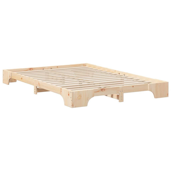 Estructura de cama Marrón 140 x 220 cm Madera maciza de pino M 2