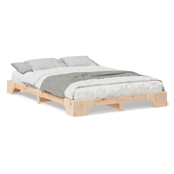 Estructura de cama Marrón 140 x 220 cm Madera maciza de pino M 4