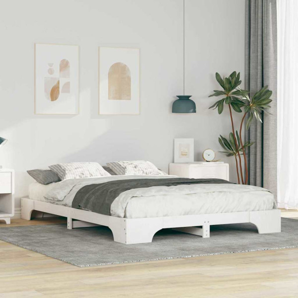Estructura de cama Blanco 140 x 220 cm Madera maciza de pino D
