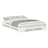 Estructura de cama Blanco 140 x 220 cm Madera maciza de pino 4