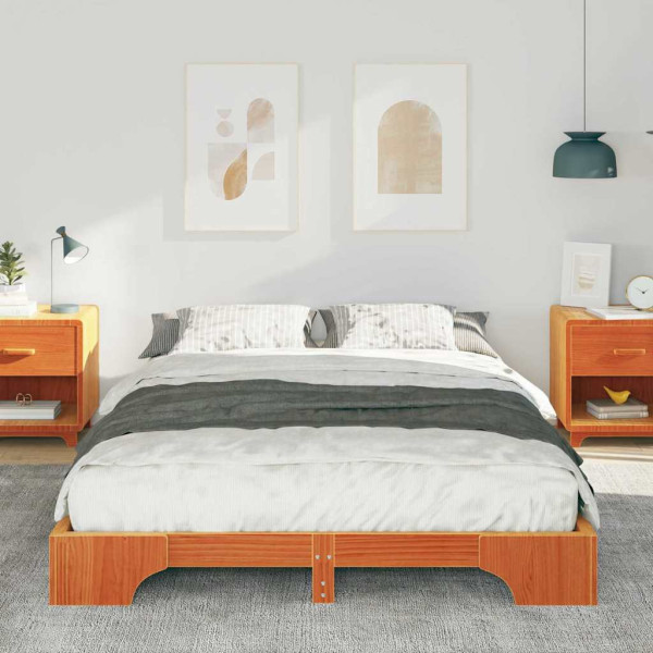 Estructura de cama Marrón 140 x 220 cm Madera maciza de pino M 5