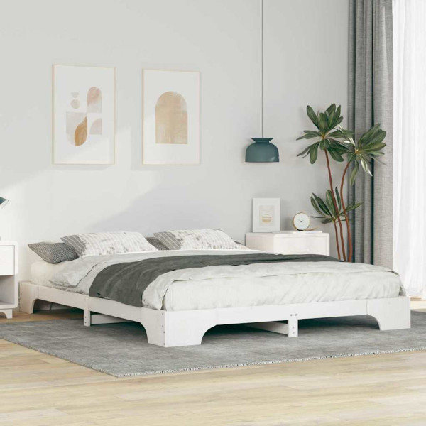 Estructura de cama Blanco 160 x 220 cm Madera maciza de pino D