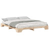 Estructura de cama Marrón 180 x 220 cm Madera maciza de pino 3