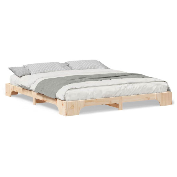 Estructura de cama Marrón 180 x 220 cm Madera maciza de pino M 4