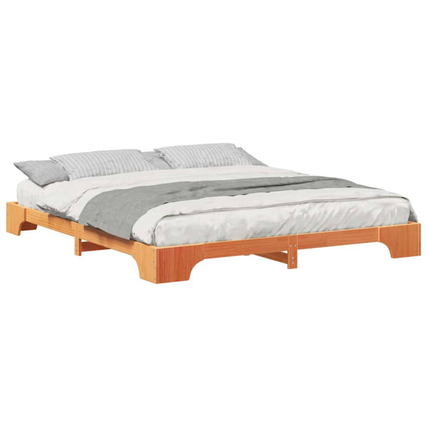 Estrutura de cama de chão Castanho 200 x 220 cm M 3