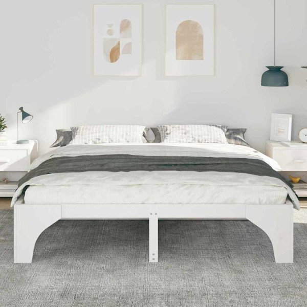 Estrutura de cama de chão com armazenamento Branco 200 x 200 cm M 5