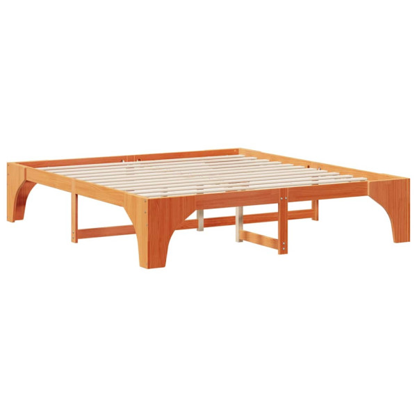 Estructura de cama Marrón 200 x 200 cm Madera maciza de pino M 2