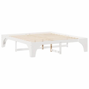 Estrutura de cama de chão com armazenamento Branco 180 x 200 cm H