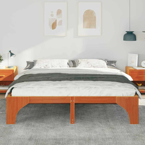 Estructura de cama Marrón 180 x 200 cm Madera maciza de pino M 5