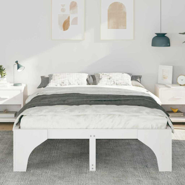 Estructura de cama Blanco 160 x 200 cm Madera maciza de pino M 5