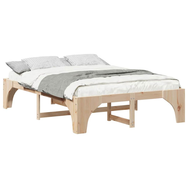 Estructura de cama Marrón 140 x 200 cm Madera maciza de pino M 3