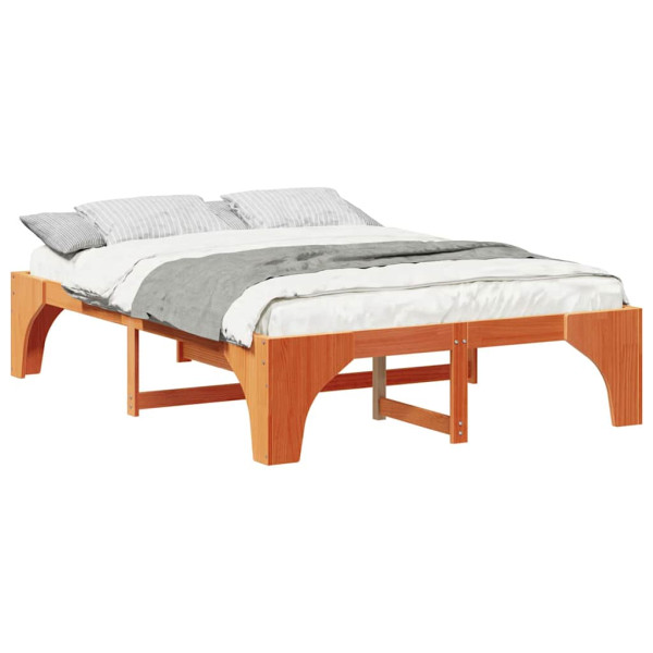 Estructura de cama Marrón 140 x 200 cm Madera maciza de pino M 3