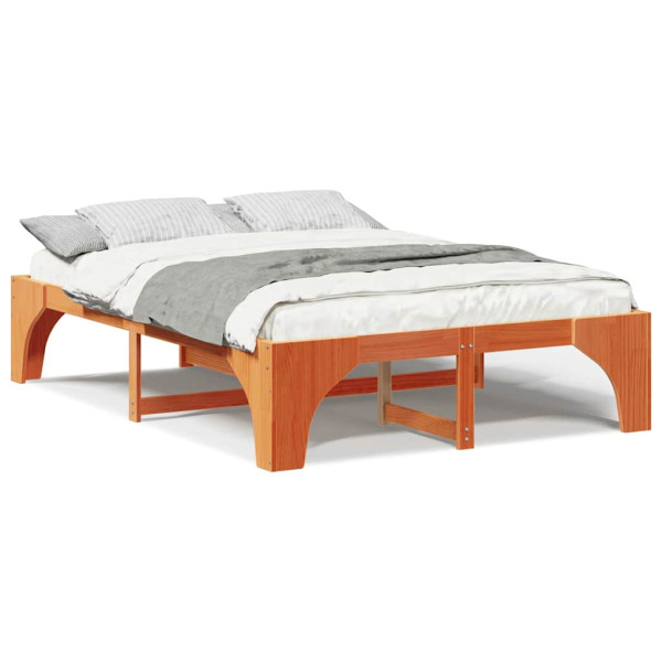 Estructura de cama Marrón 140 x 200 cm Madera maciza de pino M 4