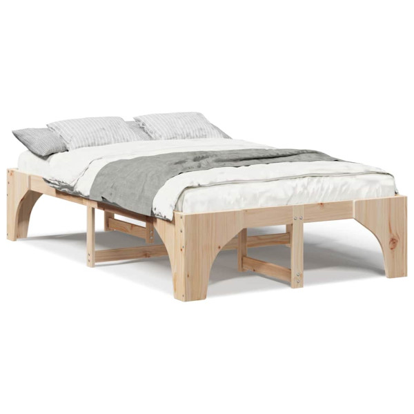 Estructura de cama Marrón 120 x 200 cm Madera maciza de pino M 4