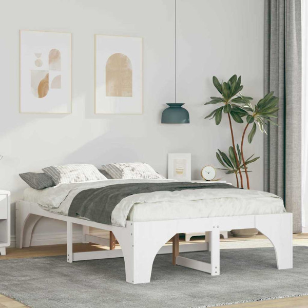 Estructura de cama Blanco 135 x 190 cm Madera maciza de pino D