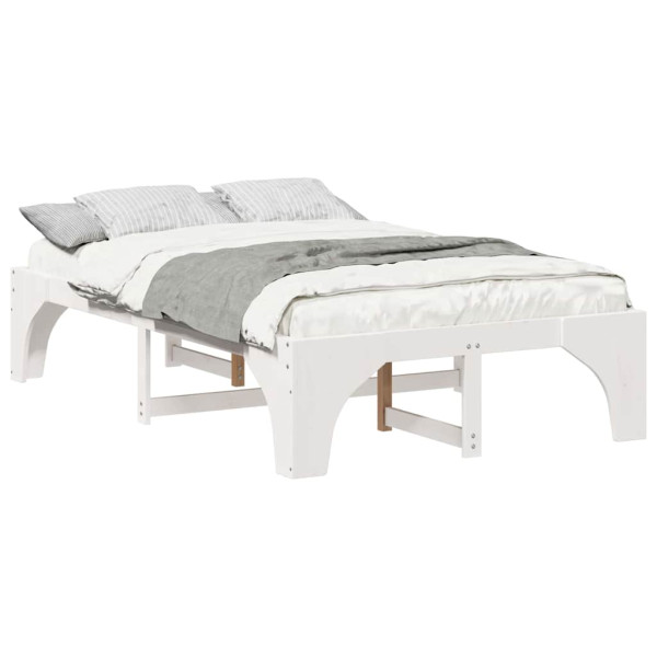 Estructura de cama Blanco 135 x 190 cm Madera maciza de pino M 3