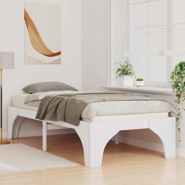 Estructura de cama Blanco 100 x 200 cm Madera maciza de pino M 5