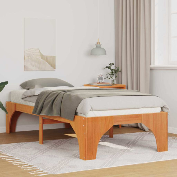 Estructura de cama Marrón 90 x 200 cm Madera maciza de pino D