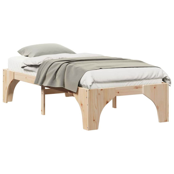 Estructura de cama Marrón 80 x 200 cm Madera maciza de pino M 3