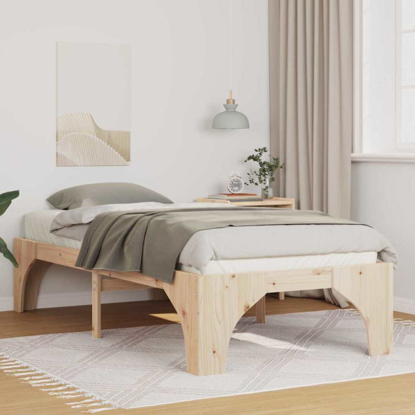Estructura de cama Marrón 90 x 190 cm Madera maciza de pino D