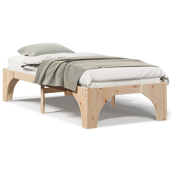 Estructura de cama Marrón 90 x 190 cm Madera maciza de pino M 4