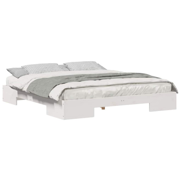 Estructura de cama Blanco 200 x 200 cm Madera maciza de pino M 3