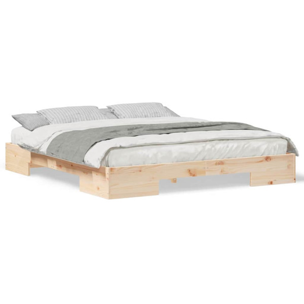 Estructura de cama Marrón 180 x 200 cm Madera maciza de pino M 4