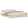 Estructura de cama Marrón 180 x 200 cm Madera maciza de pino 4