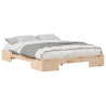 Estructura de cama Marrón 160 x 200 cm Madera maciza de pino 3