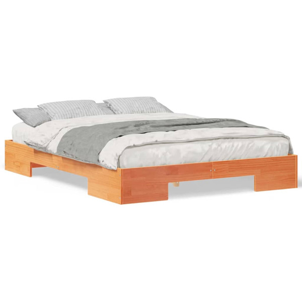Estructura de cama Marrón 160 x 200 cm Madera maciza de pino M 4