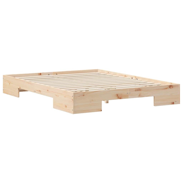 Estructura de cama Marrón 150 x 200 cm Madera maciza de pino M 2