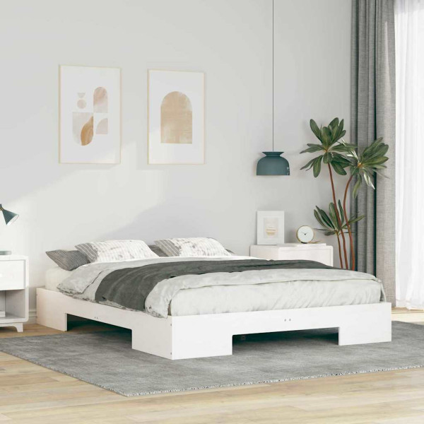 Estructura de cama Blanco 150 x 200 cm Madera maciza de pino D