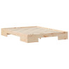 Estructura de cama Marrón 140 x 200 cm Madera maciza de pino 2