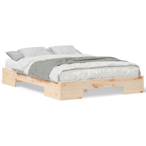 Estructura de cama Marrón 120 x 190 cm Madera maciza de pino M 4