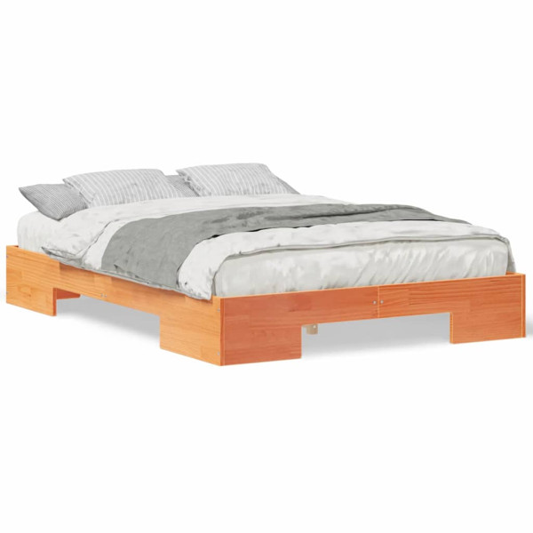 Estructura de cama Marrón 120 x 190 cm Madera maciza de pino M 4