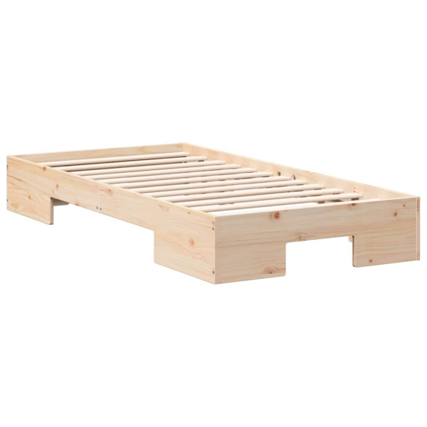 Estructura de cama Marrón 90 x 200 cm Madera maciza de pino M 2