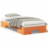 Estructura de cama Marrón 90 x 200 cm Madera maciza de pino 4