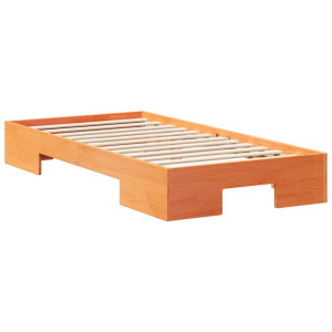 Estructura de cama Marrón 80 x 200 cm Madera maciza de pino H