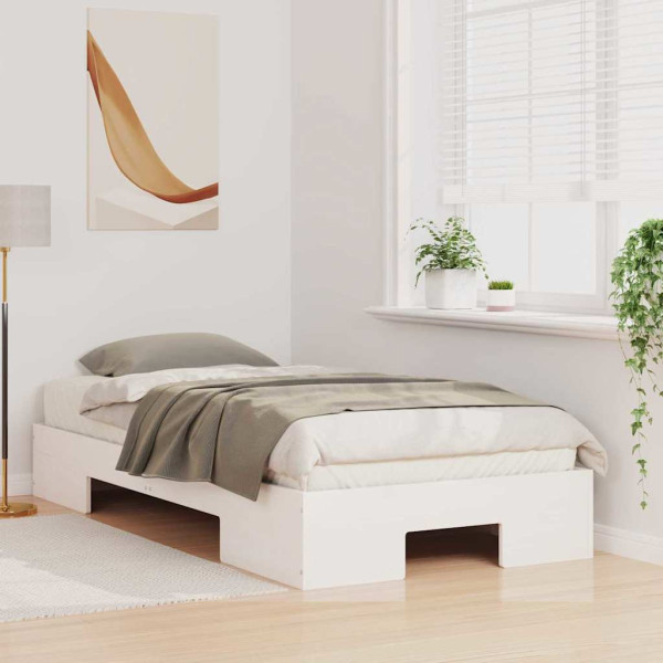 Estructura de cama Blanco 90 x 190 cm Madera maciza de pino M 5