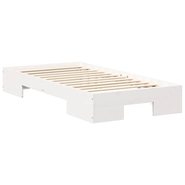 Estrutura de cama de chão com armazenamento Branco 75 x 190 cm M 2