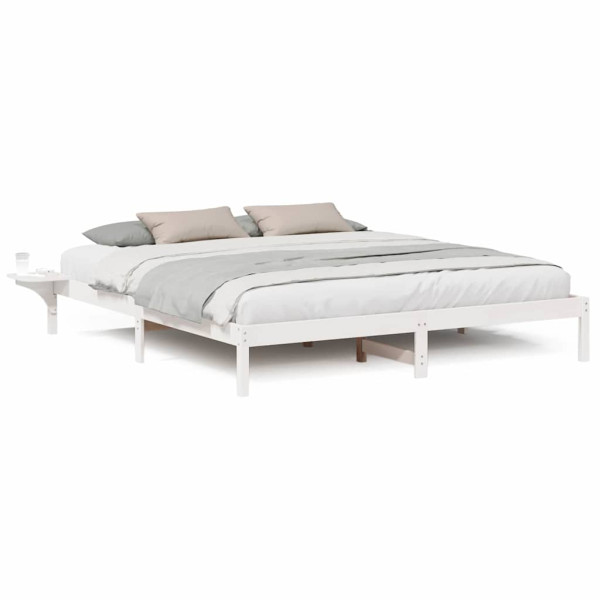 Marco de cama con mesitas de noche Blanco 180 x 200 cm Blanco M 5