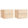 Mesa-de-cabeceira com gaveta 2 pcs Castanho 39 x 34 x 33 cm 2