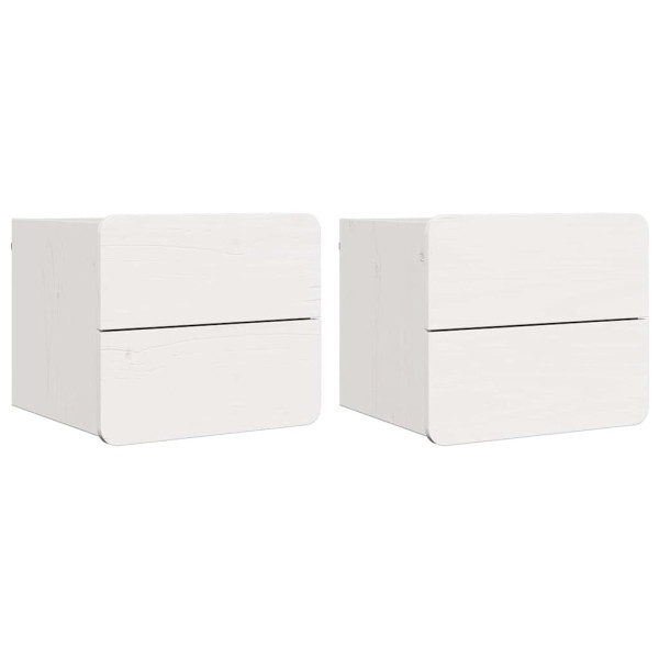 Mesa de Noche 2 pcs Blanco 39 x 34 x 33 cm Pino macizo M 2